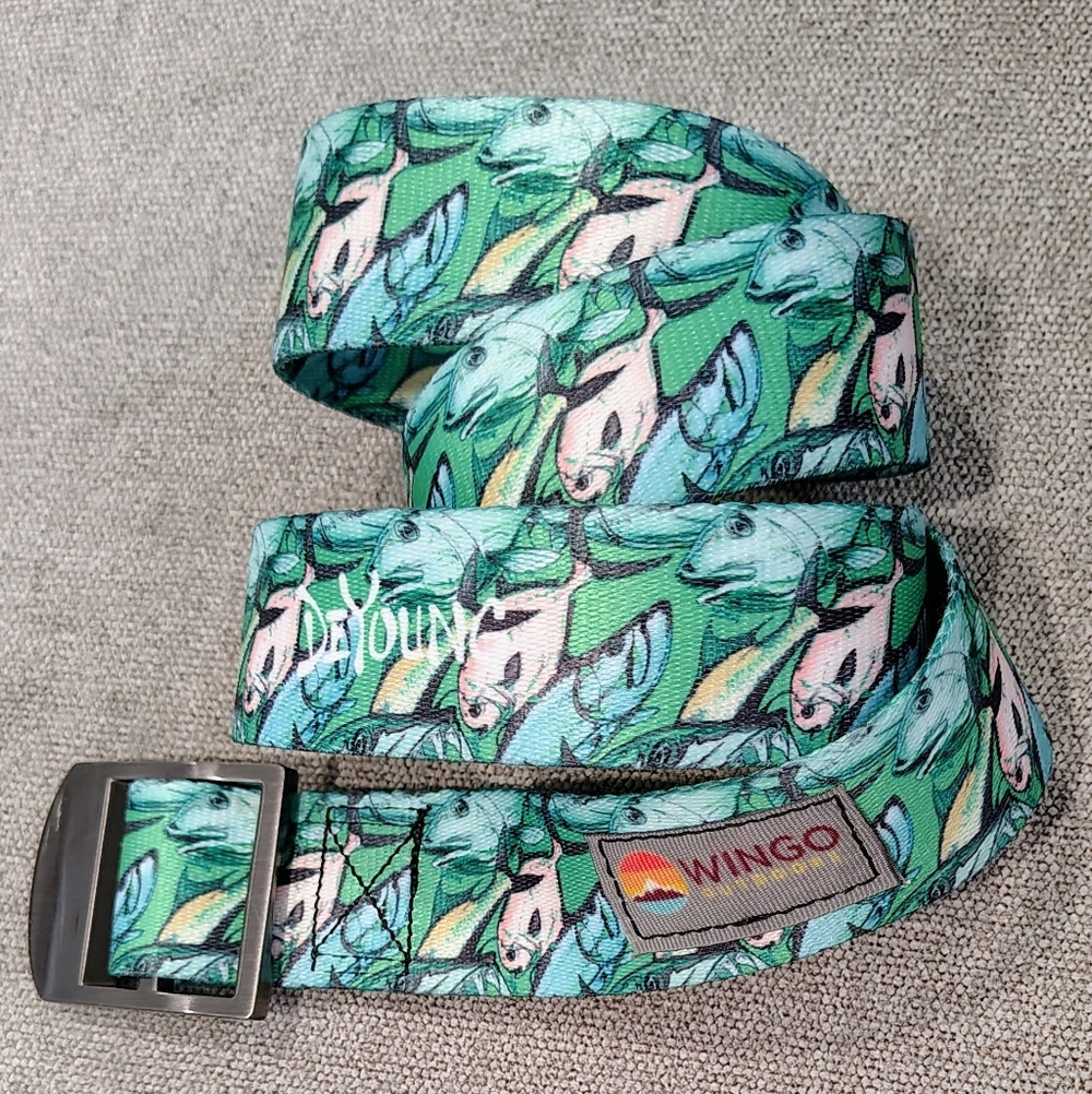 Wingo Fishing Belt 42" Basecamp Zero-slip Buckle- Bonefish Permit Tarpon